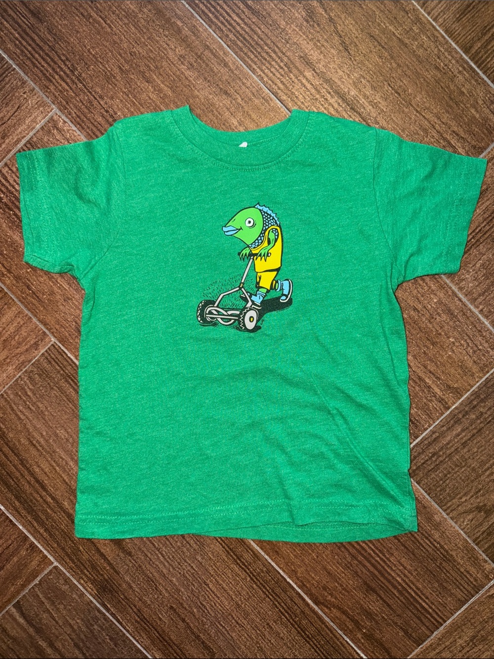 Kids Phish ⭕️ Green Graphic Tee with Lawnmower Pollock Fish Summer Tour 2021  3T